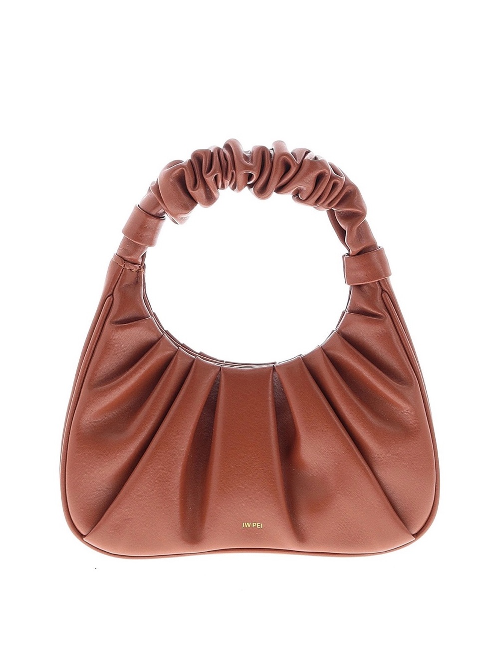 JW PEI Cognac Ruched Handle Shoulder Bag